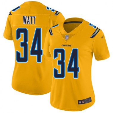 Los Angeles Chargers NFL Football Derek Watt Gold Jersey Women Limited  #34 Inverted Legend->los angeles chargers->NFL Jersey